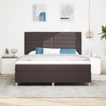 vidaXL Lit avec sommier avec matelas brun foncé super king tissu