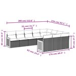 vidaXL Salon de jardin avec coussins 10 Pièces beige résine tressée