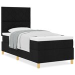vidaXL Lit à ressorts avec matelas noir 90x200 cm en tissu