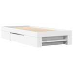 vidaXL Cadre de lit sans matelas blanc 100x200 cm bois d'ingénierie