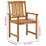 vidaXL Chaises de jardin avec coussins lot de 8 Bois d'acacia solide
