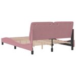 vidaXL Cadre de lit avec tête de lit Rose 140x200 cm Velours