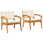 Chaises de jardin vidaXL 2 Pièces 59 5x70 5x72 5 cm En bois d'acacia massif