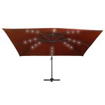 vidaXL Parasol déporté avec lumières LED Terre cuite 400x300 cm