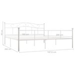 vidaXL Cadre de lit sans matelas blanc métal 180x200 cm