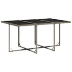 vidaXL Ensemble à manger de jardin 11Pièces avec coussins gris poly rotin