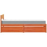 vidaXL Lit avec tiroirs/matelas cire marron 100x200 cm bois massif pin