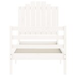 vidaXL Cadre de lit avec tête de lit blanc petit simple bois massif