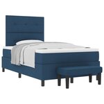 vidaXL Lit avec sommier à ressorts et matelas & banc bleu 120x200 cm tissu