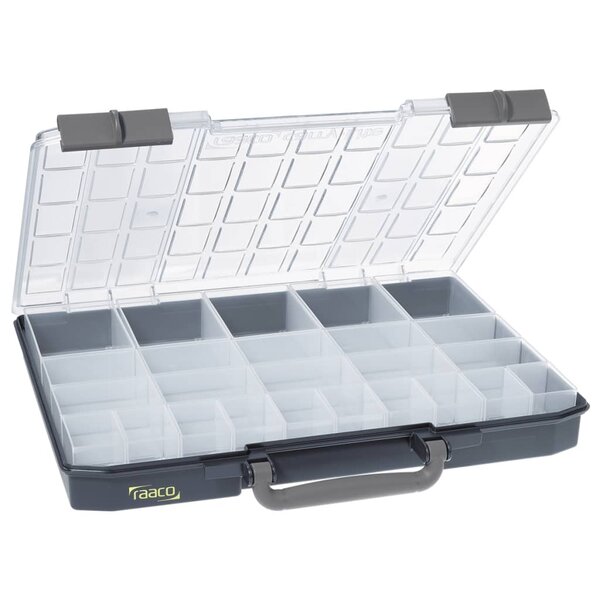 Mallette de rangement avec 25 inserts carrylite 55 5x10 raaco 136273