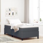 vidaXL Lit à ressorts Box Gris foncé 90x200 cm Tissu en velours côtelé