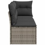 vidaXL Canapé de jardin avec coussins 3 places gris résine tressée