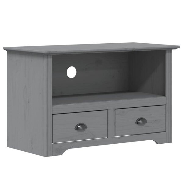 vidaXL Meuble TV avec 2 tiroirs BODO gris bois de pin massif