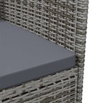 vidaXL Chaises de jardin avec coussins lot de 2 Résine tressée Gris