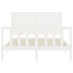 vidaXL Cadre de lit avec tête de lit blanc 140x200 cm bois massif