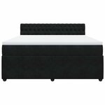 vidaXL Sommier à lattes de lit avec matelas Noir 180x200 cm Velours
