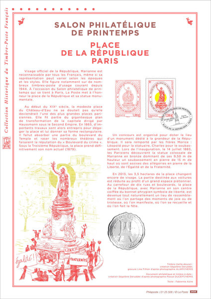 Document philatélique - Salon philatélique de printemps - Place de la République - Paris