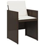 vidaXL Ensemble à manger de jardin et coussins 11 Pièces marron rotin