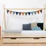 Lit Tipi enfant bois massif gris 80 x 180 cm