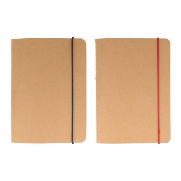 2 carnets de notes quadrillés avec élastiques