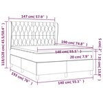 vidaXL Sommier à lattes de lit avec matelas Noir 140x190 cm Tissu