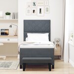 vidaXL Lit avec Sommier et Matelas Gris Foncé 100x200 cm Velours