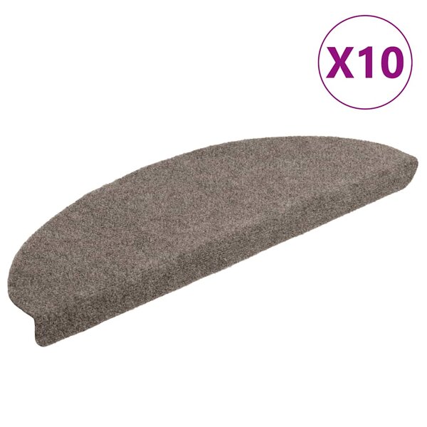 vidaXL Tapis autoadhésifs de marches 10 Pièces Crème 65x21x4cm Aiguilleté