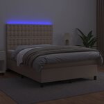 vidaXL Sommier à lattes de lit avec matelas LED Cappuccino 140x200 cm