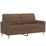 vidaXL Ensemble de canapés 2 Pièces avec coussins Marron Tissu