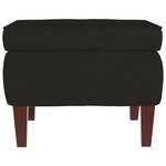 vidaXL Chaise à bascule avec pieds en bois et tabouret Noir Velours