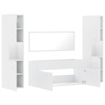 vidaXL Ensemble de meubles salle de bain 4 Pièces blanc bois d'ingénierie