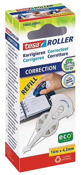 Recharge EcoLogo cassette Refill pour roller correcteur 4,2 mm x 14 m TESA