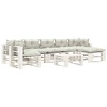 vidaXL Salon palette de jardin 8 Pièces avec coussins beige bois