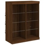 vidaXL Buffets avec lumières LED 3 Pièces chêne brun bois d'ingénierie