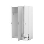 Armoire VARIA - blanc - 3 portes + 2 tiroirs - 120 x 185 x 51 cm