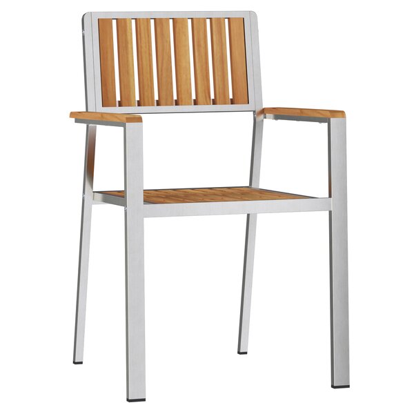 vidaXL Chaises de jardin empilables 4 Pièces en bois massif teck et acier inoxydable