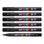 Marqueur pointe conique fine pc3m 0 9 - 1 3mm noir x 6 POSCA