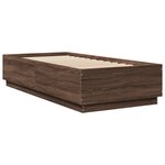 vidaXL Cadre de lit chêne marron 90x200 cm bois d'ingénierie