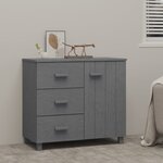 vidaXL Buffet HAMAR Gris foncé 90x40x80 cm Bois massif de pin