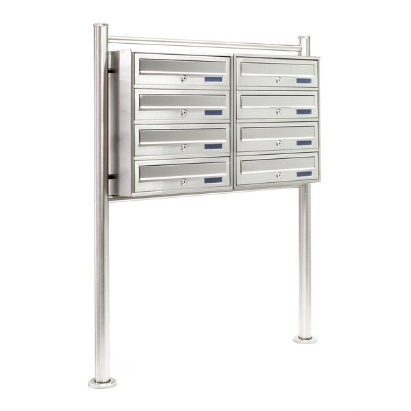 Bloc 8 boite aux lettres pied de support 2x4 compartiments superposés