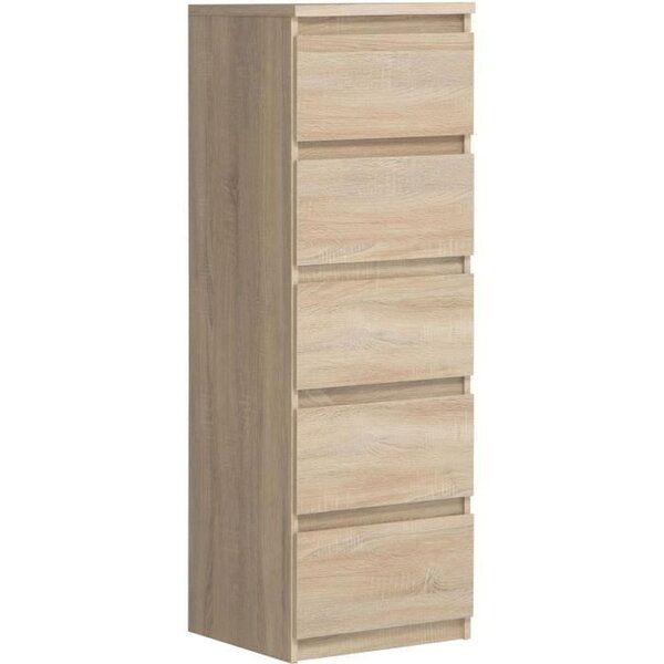 Commode CHELSEA 5 tiroirs - 41 8 x 42 2 x 128 1 - chêne sonoma