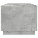 vidaXL Table basse avec lumières LED gris béton 90x50x40 cm