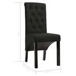 vidaXL Chaises à manger lot de 2 noir tissu