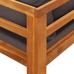 vidaXL Salon de jardin 5 Pièces avec coussins gris foncé Bois d'acacia