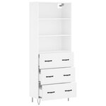 vidaXL Buffet haut Blanc 69 5x34x180 cm Bois d'ingénierie