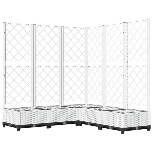 vidaXL Jardinière avec treillis Blanc 120x120x121 5 cm PP