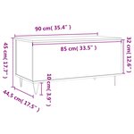 vidaXL Table basse Sonoma gris 90x44 5x45 cm Bois d'ingénierie