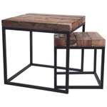 H&S Collection Ensemble de tables d'appoint 2 Pièces Teck