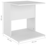 vidaXL Table d'appoint blanc 45x45x48 cm bois d'ingénierie