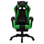 vidaXL Fauteuil de jeux vidéo avec LED RVB Vert et noir Similicuir